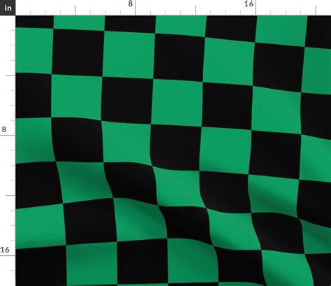 Three Inch Shamrock Green And Black Fabric Spoonflower