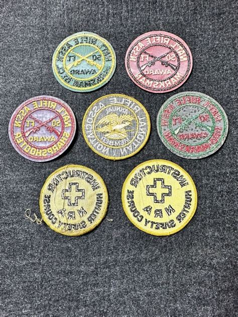 7 Vintage Nra National Rifle Association Patch Lot 50ft Marksman