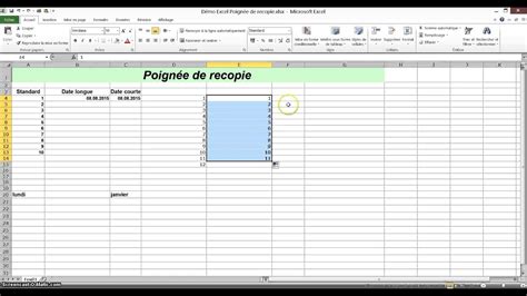 Tutoriel Excel Poignée de recopie YouTube