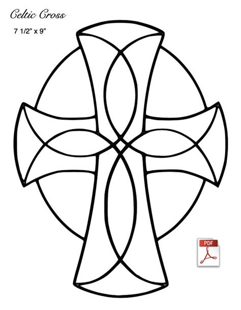 Celtic Cross Stained Glass Pattern PDF Etsy