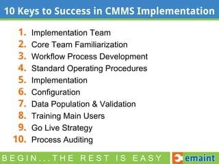 Keys To Cmms Implementation Success Ppt