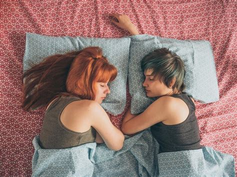 Premium Photo Lesbian Couple Sleeping On Bed At Home