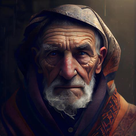 Portrait of an old man with a beard and mustache. Portrait of an old ...