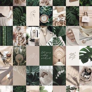 50 PCS Neutral Wall Collage Kit Cream Aesthetic Photo Collage Beige