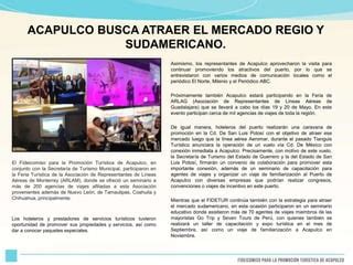 Acapulco Busca Atraer El Mercado Regio Y Sudamericano Ppt Descarga