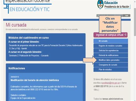 Modificar Datos Personales Postitulo Educaci N Y Tic Ppt Descarga