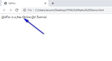 HTML for Selenium (Part 13) – Adding Italic Text to the Web Page - QAFox