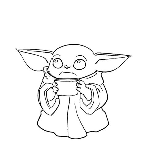 Desenhos Do Baby Yoda Para Imprimir E Colorir Pintar