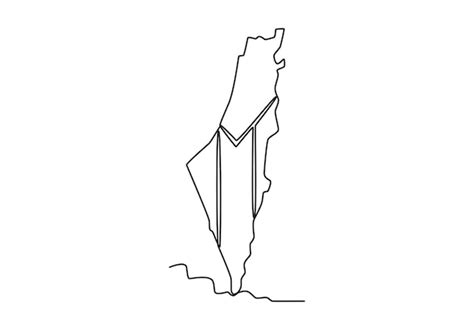 Premium Vector A Map Of The Palestinian Territories Palestine Oneline