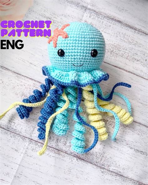 Crochet Jellyfish Pattern, Amigurumi Jellyfish Pattern, Crochet Pattern ...