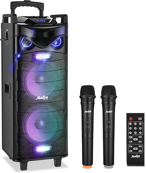 Moukey Karaoke Anlage Mit 2 Mikrofonen Bluetooth Lautsprecher