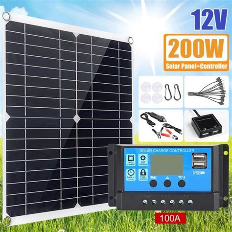 Kit De Panneau Solaire 200W 12 V Module Solaire Monocristallin Flexible