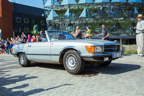 City Riga Latvian Republic Retro Car Party Oldtimer Cars At The