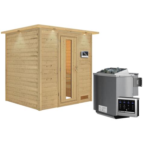 KARIBU Sauna Anja Inkl 9 KW Bio Kombi Saunaofen Mit Externer