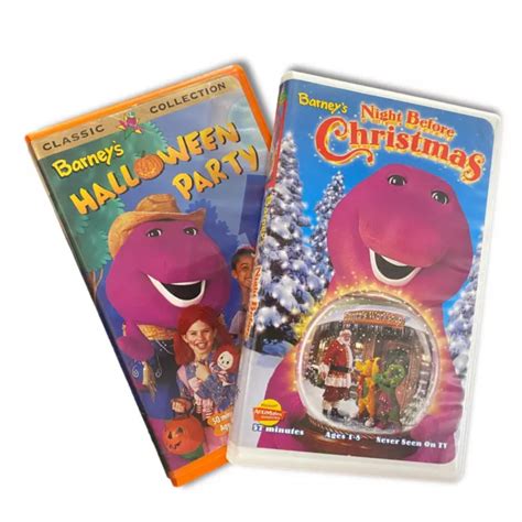 BARNEYS NIGHT BEFORE Christmas Barneys Halloween Party VHS Lot Of 2