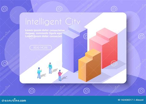 La Ville Isom Trique Avec Le Gratte Ciel Illustration De Vecteur