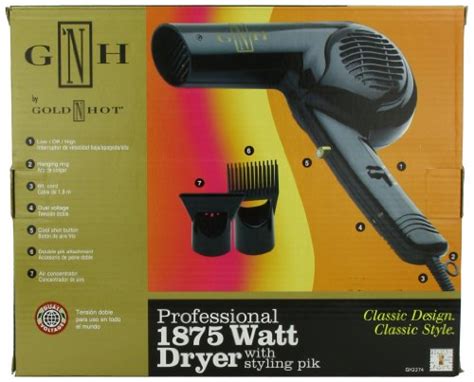 Gold N Hot Professional 1875 Watt Dryer With Styling Pik Go Gh2274