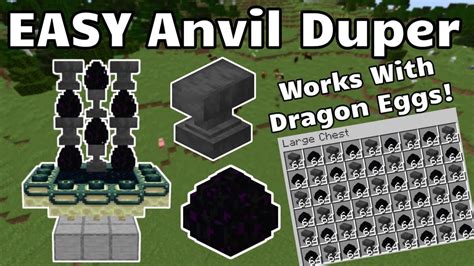 Easy Anvil And Dragon Egg Duping Minecraft Java 1 15 Youtube