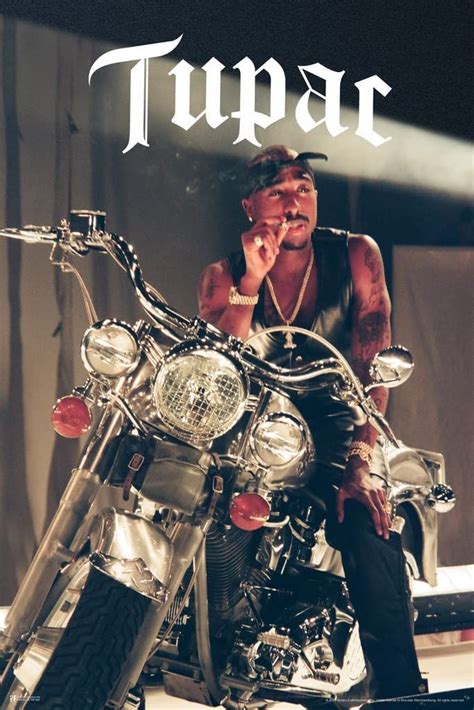 Tupac Posters 2pac Poster Motorcycle Photo Photo 90s Hip Hop Rapper