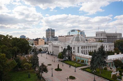 Verkhovna Rada (parliament) Building in Kyiv. View from Drone Editorial ...