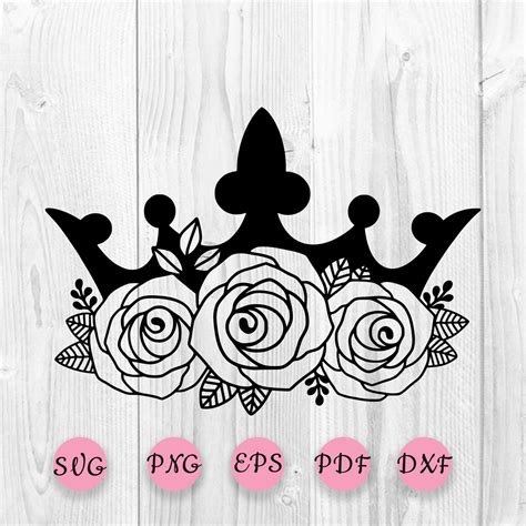 Dxf Flowers In Her Hair SVG File Cricut Flower Crown Svg Flowers Svg