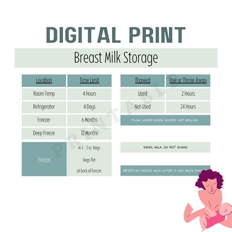 Printable Breast Milk Storage Guidelines — Birthing Bliss Breast Milk