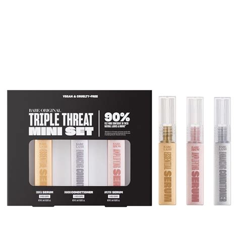 Babe Original Triple Threat Mini Set Includes Babe Lash Essential Serum Enhancing Conditioner
