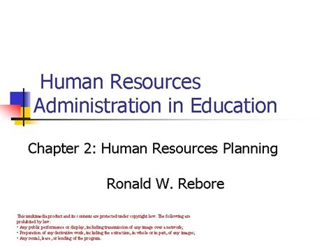 Human Resources Administration In Education Chapter Human