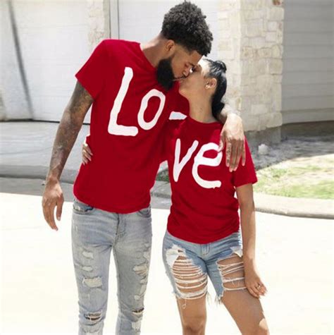 Valentines Day T Shirt Couples Lover Short Sleeve O Neck Etsy