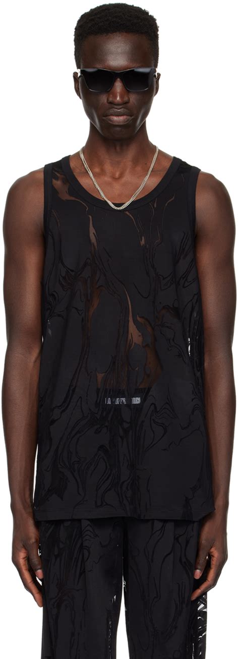 Black Marbled Tank Top By Lgn Louis Gabriel Nouchi On Sale