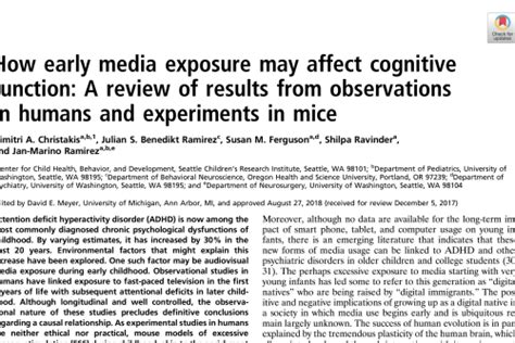 How Early Media Exposure May Affect Cognitive Function A Review Of