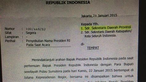 Beredar Surat Perintah Yang Terhormat Presiden Republik Indonesia