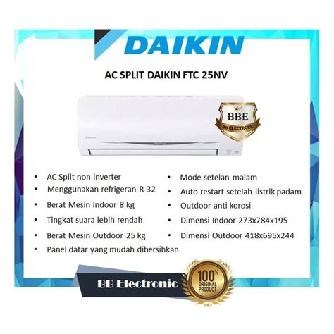 Jual Daikin Ftc25nv14 R32 Ac Split 1 Pk 25nv Thailand Unit Only Shopee Indonesia