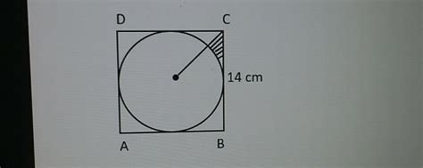 In The Figure ABCD Is A Square Of Side 14 Cm And A Circle Is Inscribed