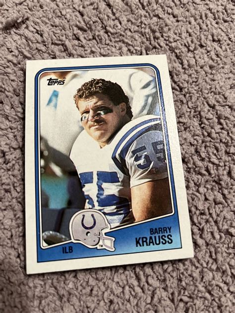 1988 Topps Football 127 Barry Krauss Rookie Indianapolis Colts Ebay