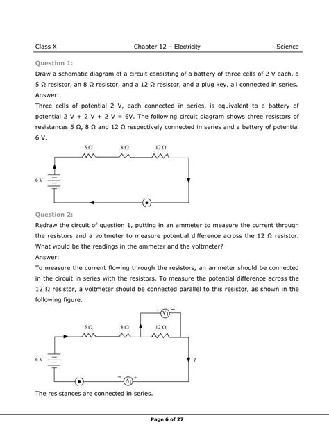 Class 10th Science Electricity Ncert Solution Cbse 2023