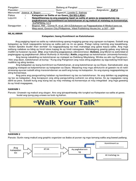 Esp 8 Quarter 4 Week 2 Las 1 Pdf