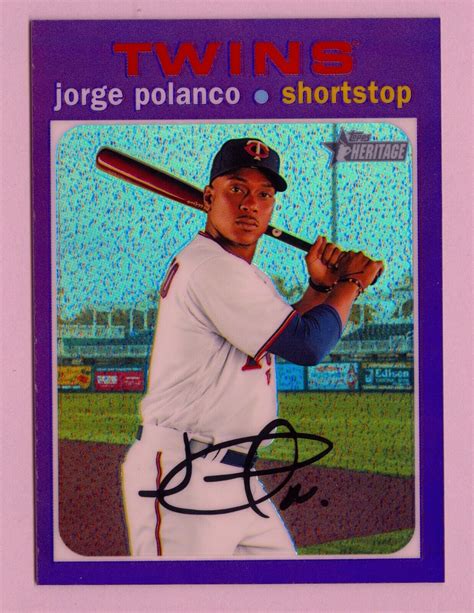 2020 Topps Heritage Chrome Purple Refractor THC 236 Jorge Polanco Twins