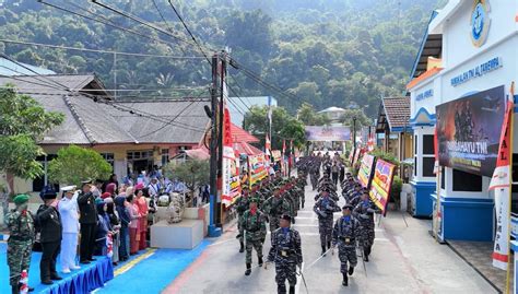 Lanal Tarempa Meriahkan HUT Ke 78 TNI Dengan Parade Dan Defile Jabatnews