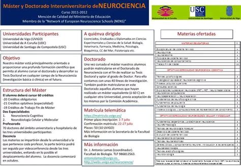 PPT M Ster Y Doctorado Interuniversitario De NEUROCIENCIA Curso 2011