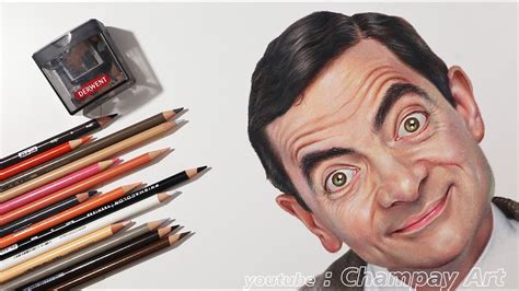 Drawing Mr Bean Portrait Realistic Prismacolor Colored Pencils Rowan