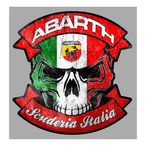 Abarth Skull Trashed Laminated Decal Cafe Racer