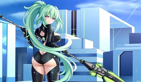 Green Heart Neptunia Vert Neptunia Neptune Series Absurdres Highres 1girl Ass