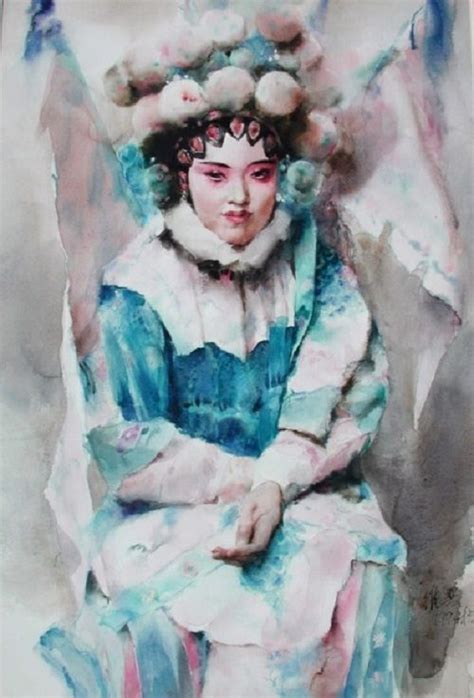 Chinese Watercolorist Guan Weixing Watercolor Portraits Watercolor