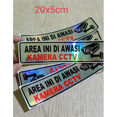 Jual STICKER AREA INI DIAWASI CCTV KAMERA CUTTING Shopee Indonesia