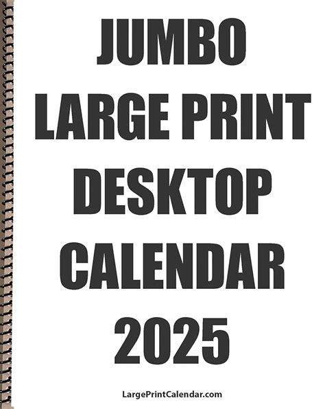 Large Print Calendar For January 2025 Audie Margarethe