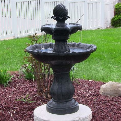 Sunnydaze Tier Solar Outdoor Water Fountain With Battery Backup