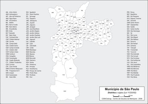 Distritos De São Paulo - Distritos de São Paulo mapa - Mapa dos distritos de São Paulo (Brasil)