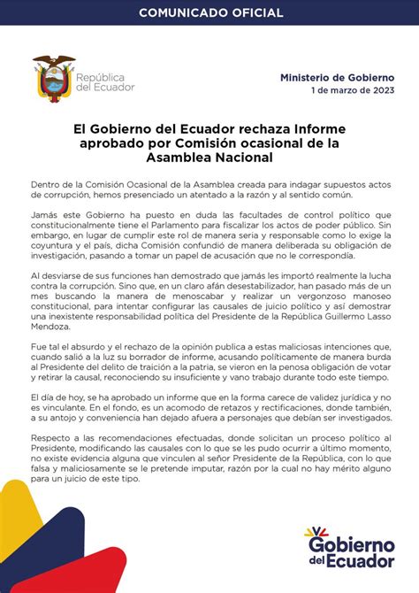 Ministerio De Gobierno Ecuador On Twitter 🔴 Comunicado Frente A La