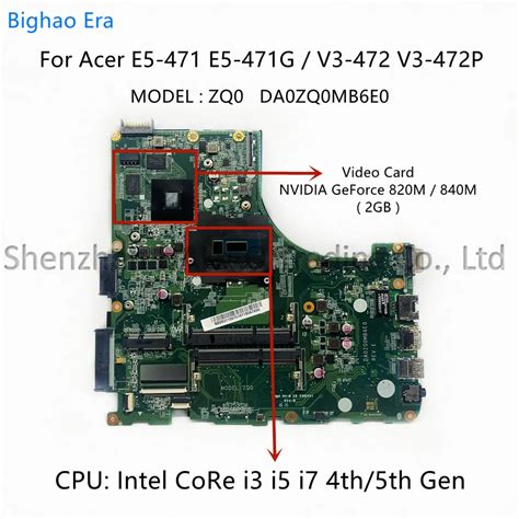 DA0ZQ0MB6E0 placa base para portátil Acer Aspire E5 471G E5 471 V3